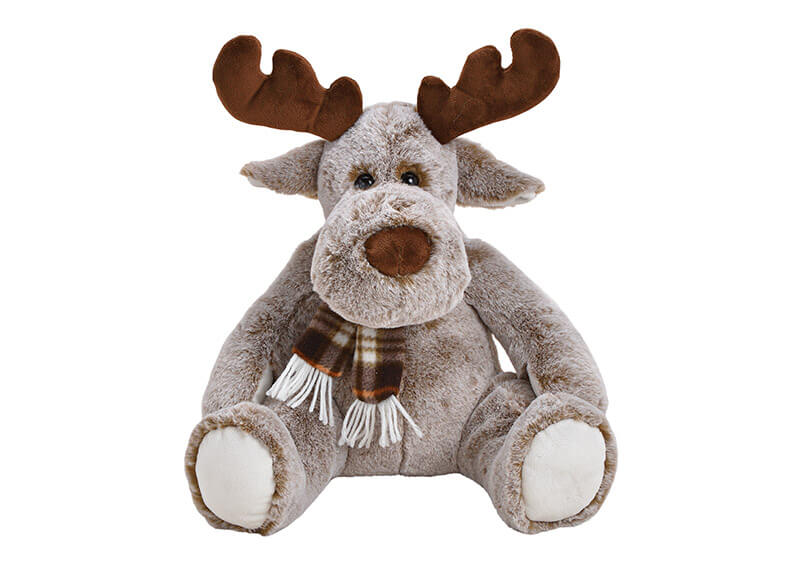 Gans mit Schlitten aus Poly Silber (B/H/T) 5x21x12cm